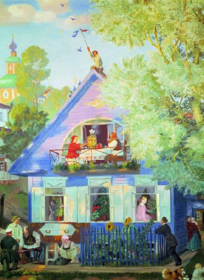 Boris Kustodiev Blue House china oil painting image